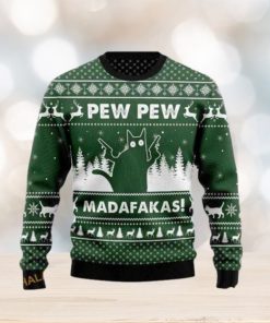 Pew Madafakas Black Cat Ugly 3D Sweater, Funny Xmas Sweater