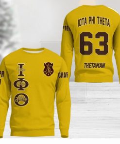 Phi Theta Yellow 3D Sweater Community Personalized Logo For Men And Women Gift Christmas