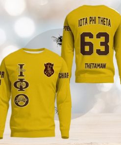 Phi Theta Yellow 3D Sweater Community Personalized Logo For Men And Women Gift Christmas