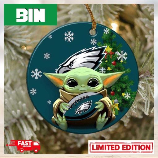 Philadelphia Eagles Baby Yoda NFL Football 2023 Christmas Tree Decorations Ornament_63773099 1 768×768