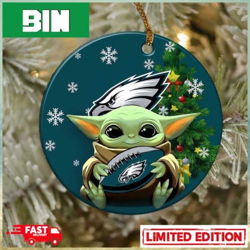 Philadelphia Eagles Baby Yoda NFL Football 2023 Christmas Tree Decorations Ornament_63773099 1 768×768