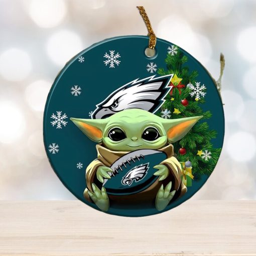 Philadelphia Eagles Baby Yoda NFL Football Ornaments