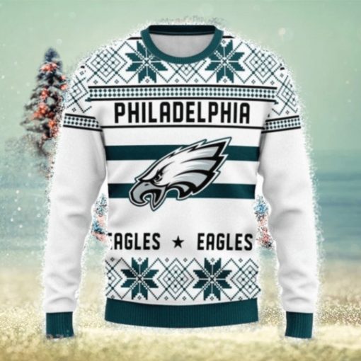 Philadelphia Eagles Snowflake Christmas Pullover Ugly Christmas Sweater 3D Gift For Fans Ugly Christmas Sweater 3D Gift For Fans