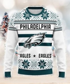 Philadelphia Eagles Snowflake Christmas Pullover Ugly Christmas Sweater 3D Gift For Fans Ugly Christmas Sweater 3D Gift For Fans