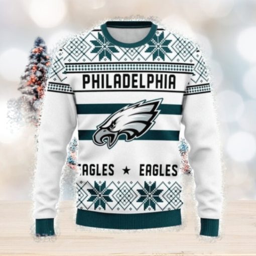 Philadelphia Eagles Snowflake Christmas Pullover Ugly Christmas Sweater 3D Gift For Fans Ugly Christmas Sweater 3D Gift For Fans