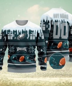 Philadelphia Eagles Woolen Christmas Ugly Sweater 3D Christmas Gifts For Fans