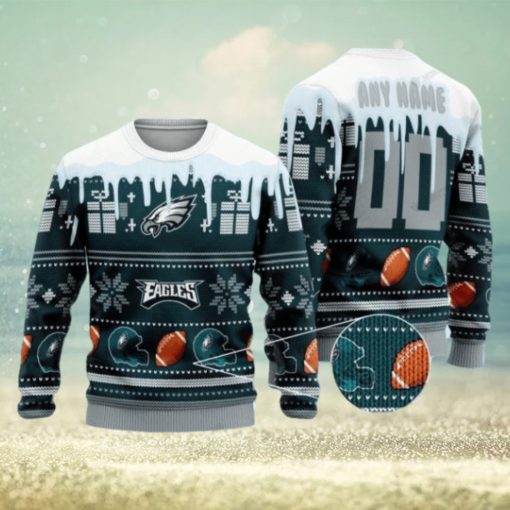 Philadelphia Eagles Woolen Christmas Ugly Sweater 3D Christmas Gifts For Fans