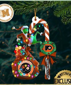 Philadelphia Flyers NHL Grinch Candy Cane Personalized Xmas Gifts Christmas Tree Decorations Ornament_16258873 1