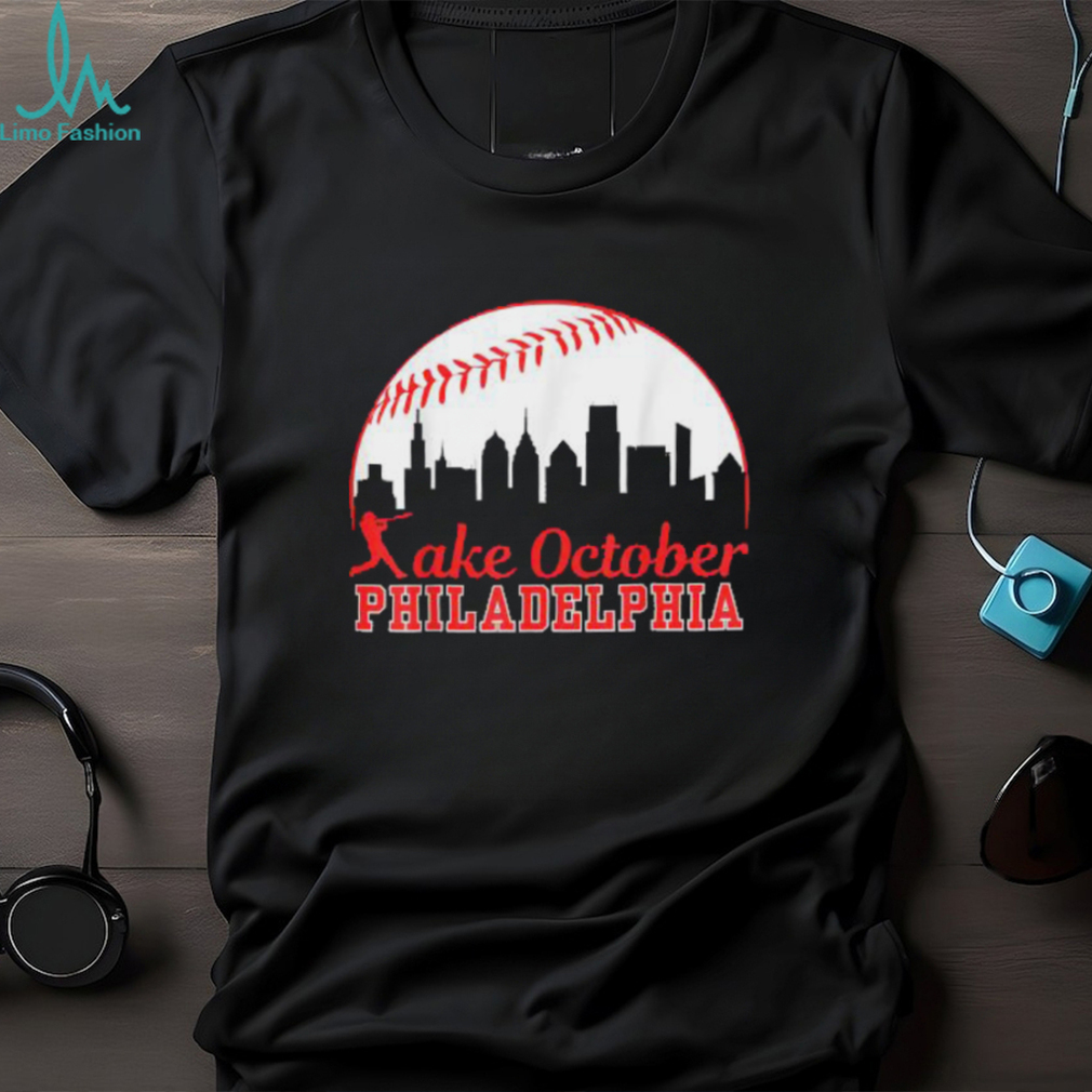  Vintage Red October Philly Philadelphia Skyline Baseball T-Shirt  : Sports & Outdoors