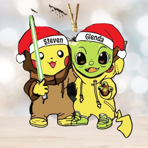 Pikachu And Baby Yoda Christmas Gifts Ornament