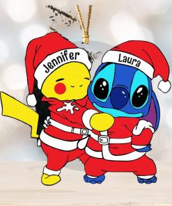 Pikachu And Stitch Christmas Gifts Ornament