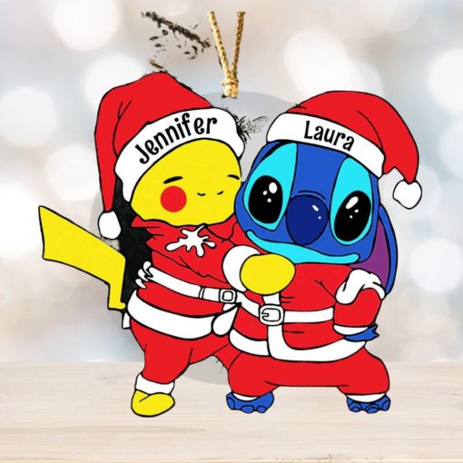 Pikachu And Stitch Christmas Gifts Ornament