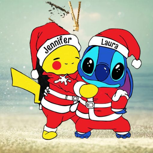 Pikachu And Stitch Christmas Gifts Ornament