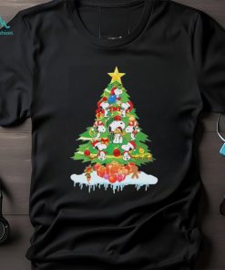 Pine tree Snoopy and Woodstock merry Christmas shirt