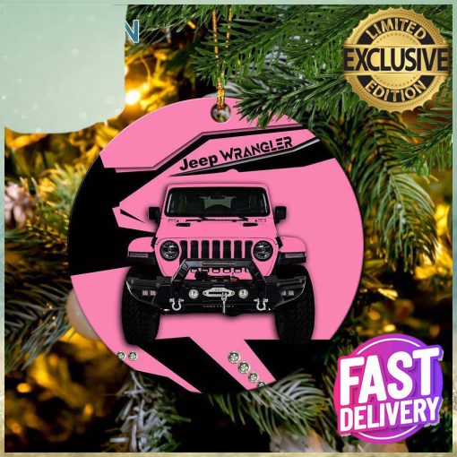 Pink Jeep Car Christmas Tree Decorations Ornament