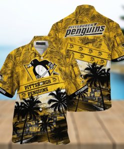 Pittsburgh Penguins NHL Palm Tree Pattern Hawaii Shirt For Sports Fans Unisex Sport Hawaii Shirt