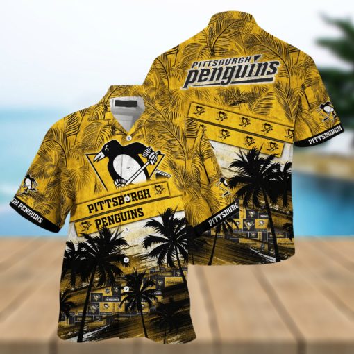 Pittsburgh Penguins NHL Palm Tree Pattern Hawaii Shirt For Sports Fans Unisex Sport Hawaii Shirt