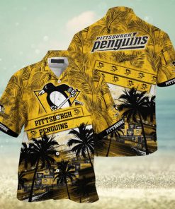 Pittsburgh Penguins NHL Palm Tree Pattern Hawaii Shirt For Sports Fans Unisex Sport Hawaii Shirt