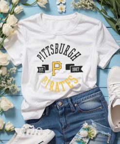 Women's G-III 4Her by Carl Banks White Pittsburgh Pirates Heart Graphic Fitted T-Shirt Size: Small