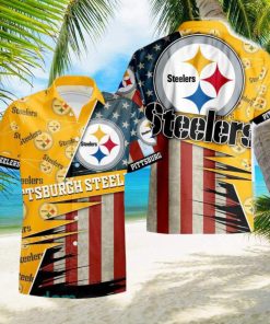 Pittsburgh Steelers American 3D All Over Print Flag Hawaiian Shirt For Men And Women Gift Beach Holiday