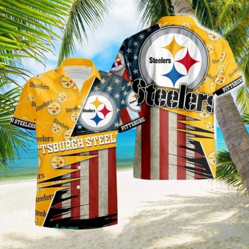 Pittsburgh Steelers American 3D All Over Print Flag Hawaiian Shirt For Men And Women Gift Beach Holiday