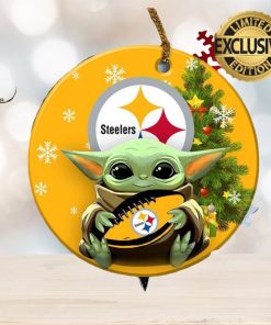 Pittsburgh Steelers Baby Yoda NFL 2023 Holiday Gifts Custom Name Christmas Decorations Ornament