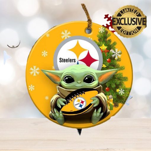 Pittsburgh Steelers Baby Yoda NFL 2023 Holiday Gifts Custom Name Christmas Decorations Ornament