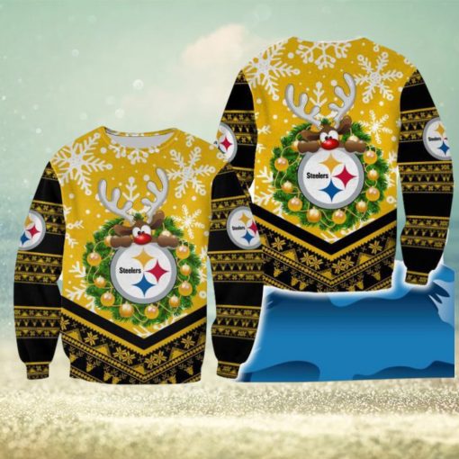 Pittsburgh Steelers Christmas Reindeer Cider New 3D Sweater For Fans Gift Christmas