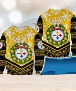 Pittsburgh Steelers Christmas Reindeer Cider New 3D Sweater For Fans Gift Christmas