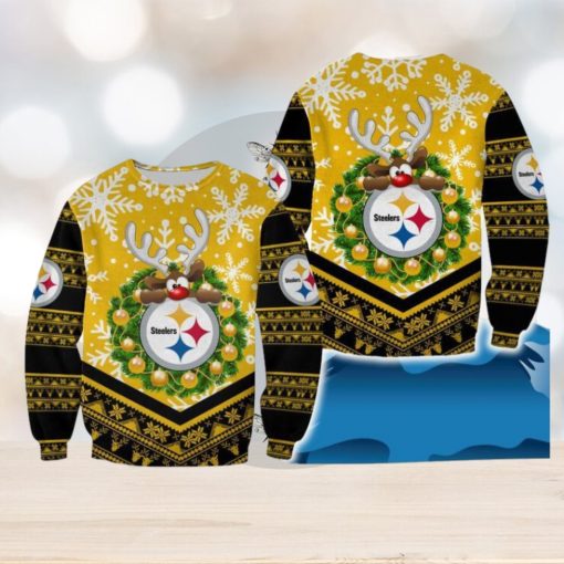 Pittsburgh Steelers Christmas Reindeer Cider New 3D Sweater For Fans Gift Christmas