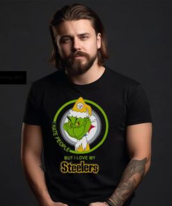 Pittsburgh Steelers NFL Christmas Grinch I Hate People But I Love My Favorite Football Team T Shirt