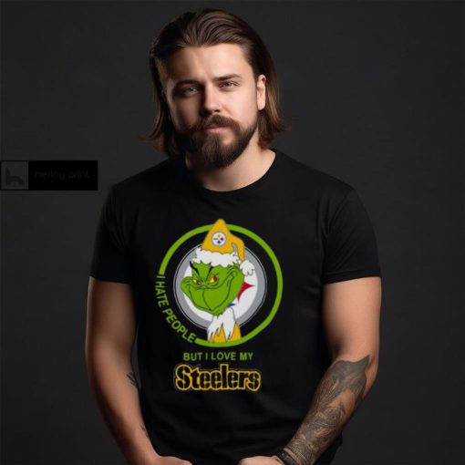 Pittsburgh Steelers NFL Christmas Grinch I Hate People But I Love My Favorite Football Team T Shirt