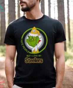 Pittsburgh Steelers NFL Christmas Grinch I Hate People But I Love My Favorite Football Team T Shirt