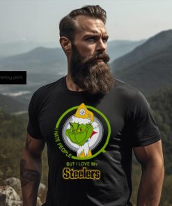 Pittsburgh Steelers NFL Christmas Grinch I Hate People But I Love My Favorite Football Team T Shirt