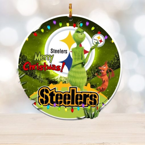 Pittsburgh Steelers NFL Funny Grinch Christmas Ornaments