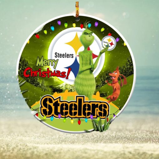 Pittsburgh Steelers NFL Funny Grinch Christmas Ornaments