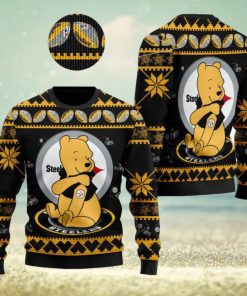 Pittsburgh Steelers NFL Winnie the Pooh Knitted Christmas Sweater AOP Holiday