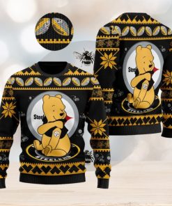 Pittsburgh Steelers NFL Winnie the Pooh Knitted Christmas Sweater AOP Holiday