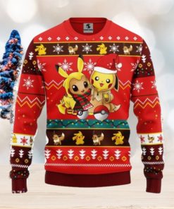 Pokemon Cute Noel Mc Ugly Christmas Sweater 3D Gift For Men And Women Red