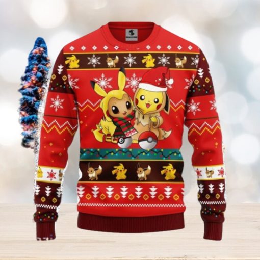 Pokemon Cute Noel Mc Ugly Christmas Sweater 3D Gift For Men And Women Red