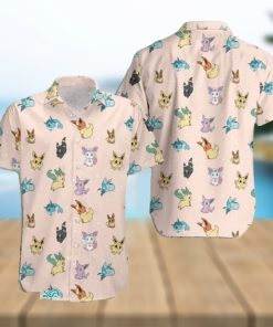 Pokemon Hawaiian Shirt, Eevee Evolution Pokemonsummer Holiday Family Aloha Hawaiian Beach Shirt