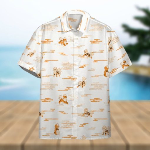 Pokemon Trendy Hawaiian Shirt Arcanine Evolution White Hawaii Shirt Pokemon Aloha Shirt