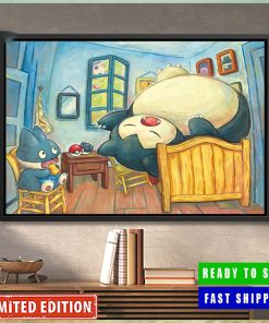 Pokemon x Van Gogh Museum Snorlax Art Inspired By Van Gogh Home Decor Poster Canvas