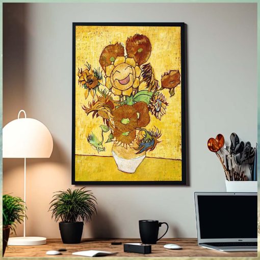 Pokemon x Van Gogh Museum Sunflora Art Inspired By Van Gogh Home Decor Poster Canvas