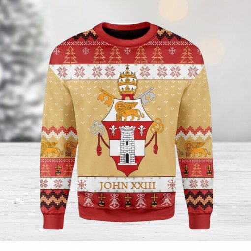 Pope John Xxiii Coat Of Arms Ugly Christmas Sweater