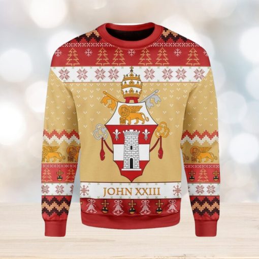 Pope John Xxiii Coat Of Arms Ugly Christmas Sweater