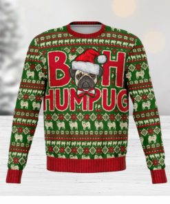 Pug Ugly Christmas Sweater, Pugs Dog Bah Humpug Funny