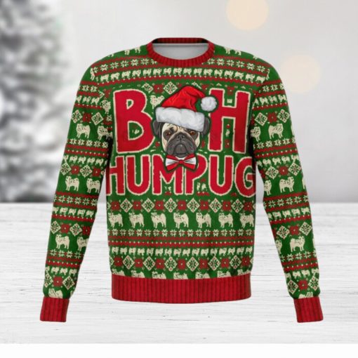 Pug Ugly Christmas Sweater, Pugs Dog Bah Humpug Funny