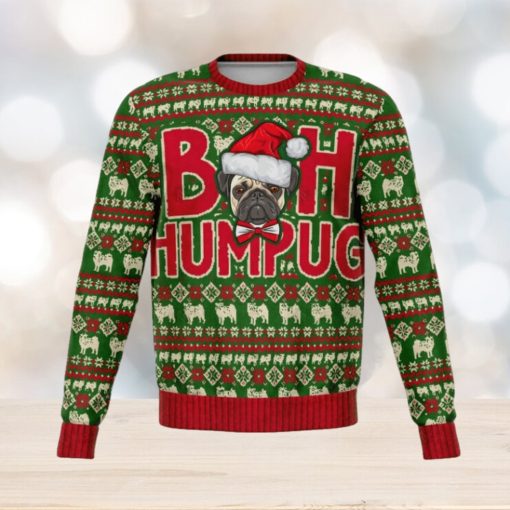 Pug Ugly Christmas Sweater, Pugs Dog Bah Humpug Funny