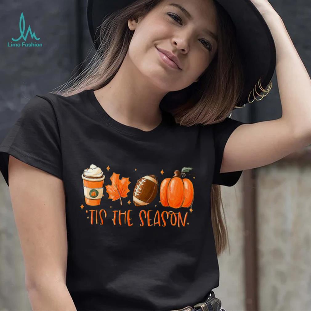 Tis The Season Thanksgiving Football Pumpkin Fall Football T-Shirt